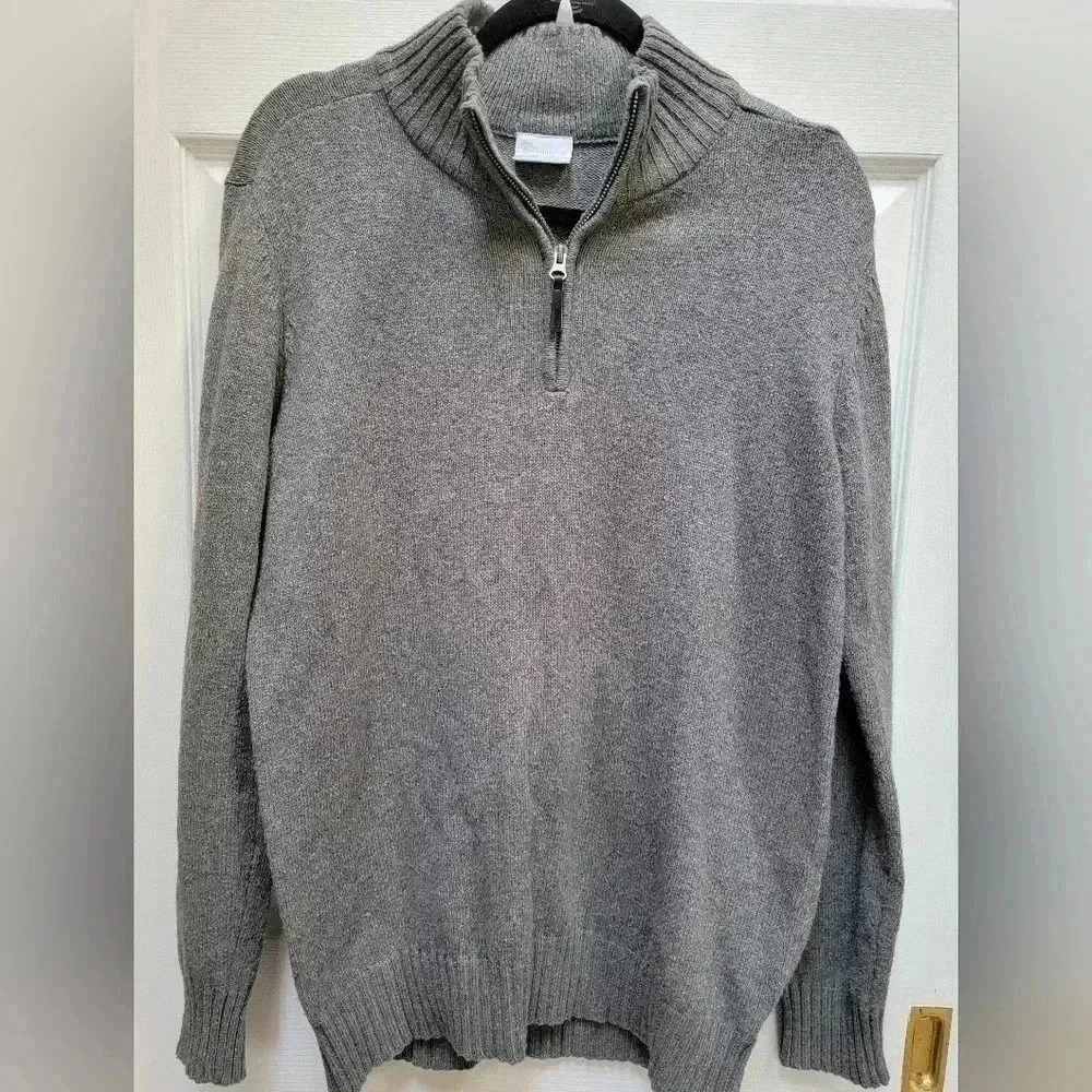 Columbia Brand Gray Sweater Quarter Zip Medium